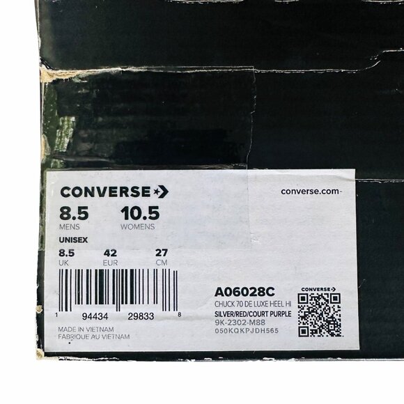 Rare CONVERSE CHUCK 70 DELUXE 10.5 Wmn Shoes Heel Boots Platform Glitter A06028C - Picture 7 of 12